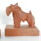 Vintage wooden dog bookends, 1950s-60s.