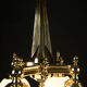 Ar Deco Brass 4-flamming Chandelier, 1920s