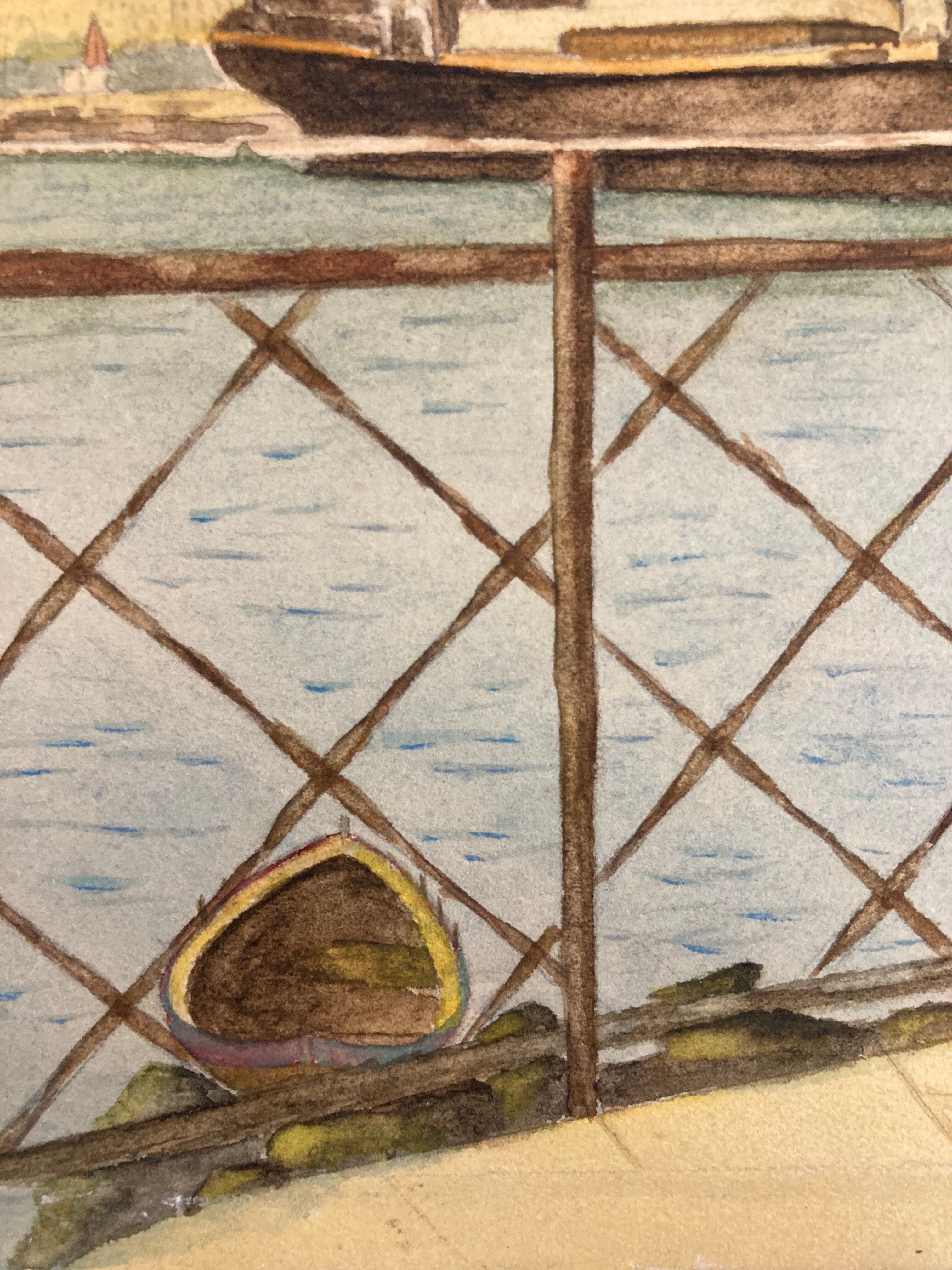 Vintage marine watercolor