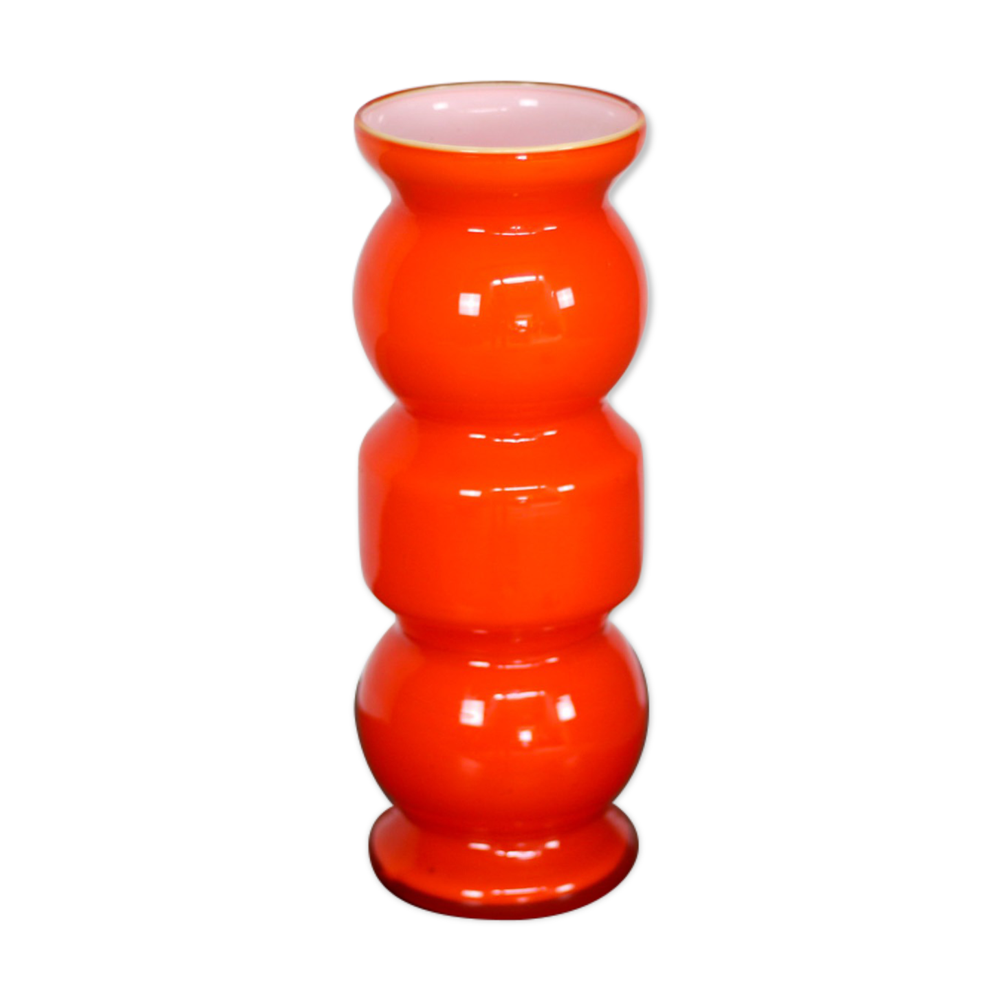 Vintage orange bubble vase 70s