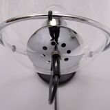 set Basket-Globe wall lamps with raindrop glass bowl by Raak, 1970s