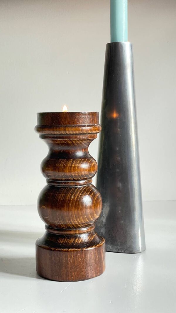 Bougeoirs bois et métal ikea vintage