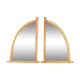 Pair of rattan “sail” mirrors