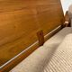 Old sofa in solid elm and vintage 80s design fabric Seltz France