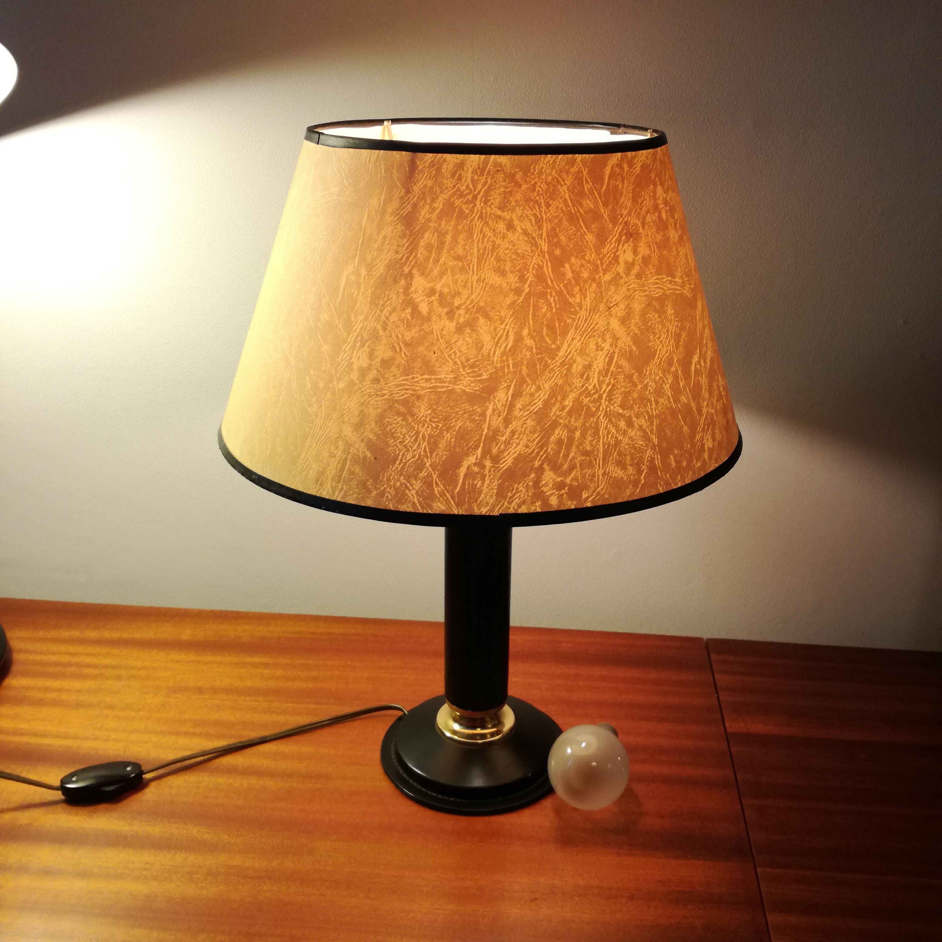 Midcentury leather lamp
