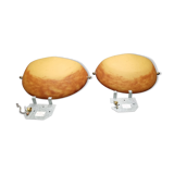 Pair of Art Deco sconces in glass paste