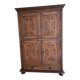 18th-century carved wardrobe, 4 doors, oak/cherry wood