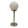 Chrome metal lamp with glass globe, Art Deco style, 20th century period.