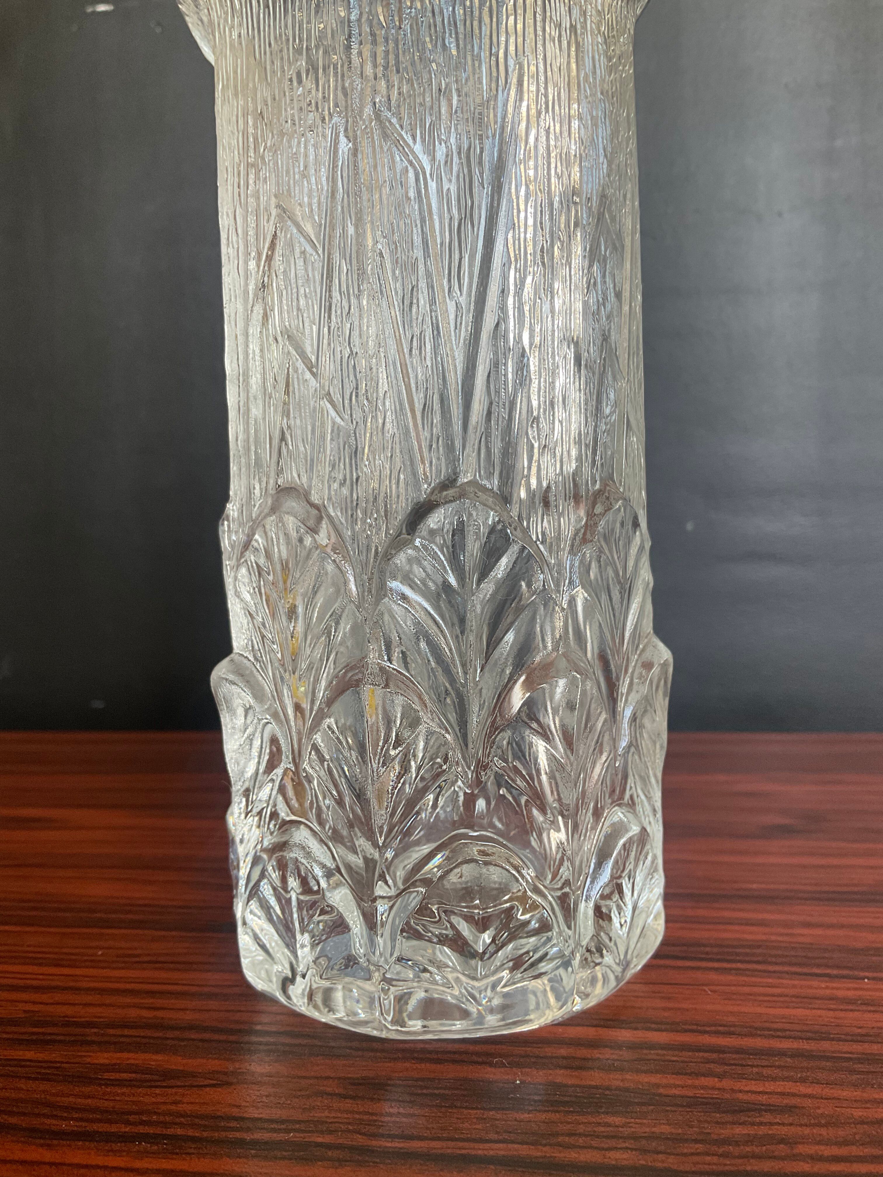 Pair of vintage pressed glass vases