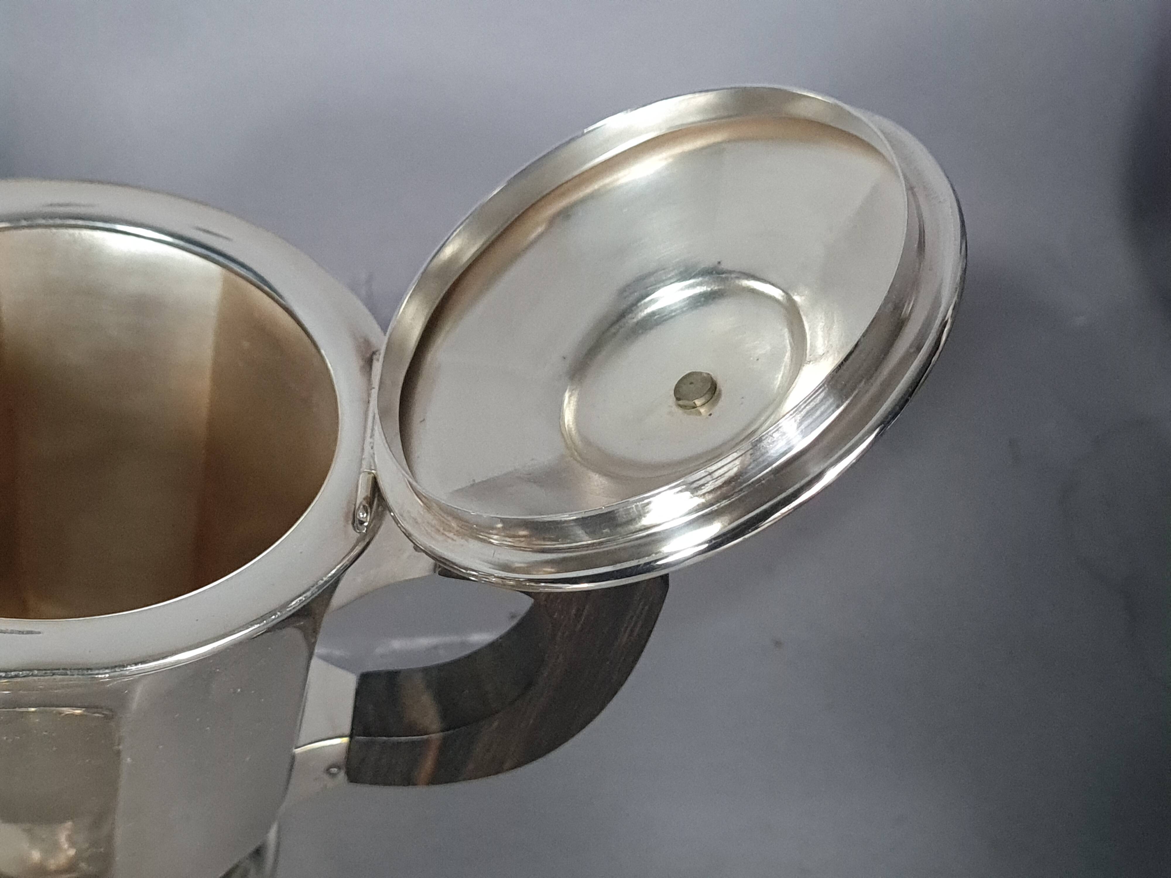 Service café & thé Art déco métal argenté et palissandre S889