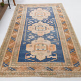 Tapis oushak bleu fait à la main 280x167cm