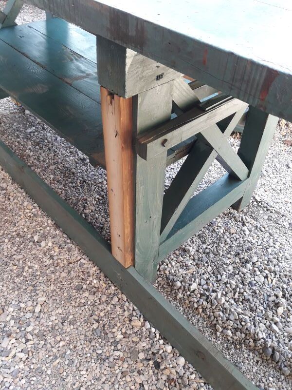 Établi industriel d'atelier 4m ancien