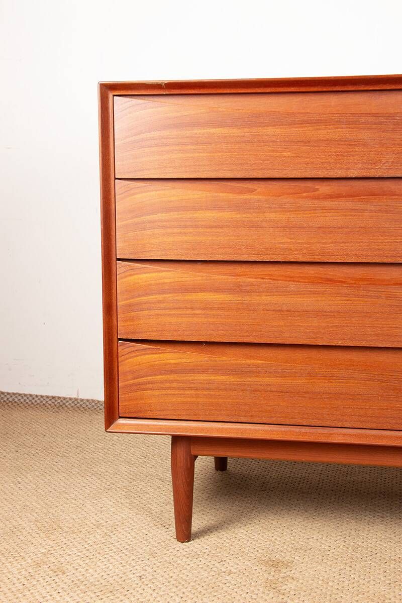 Commode Danoise en Teck, 4 tiroirs par Arne Vodder pour Sibast 1960.