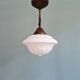 Philips Art Deco pendant light in white opaline, 1930s