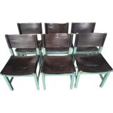 6X Vintage Dining Table Chairs