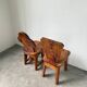 Paire de chaises brutalistes savoyardes en pin