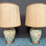 Pair of hand painted lamps.