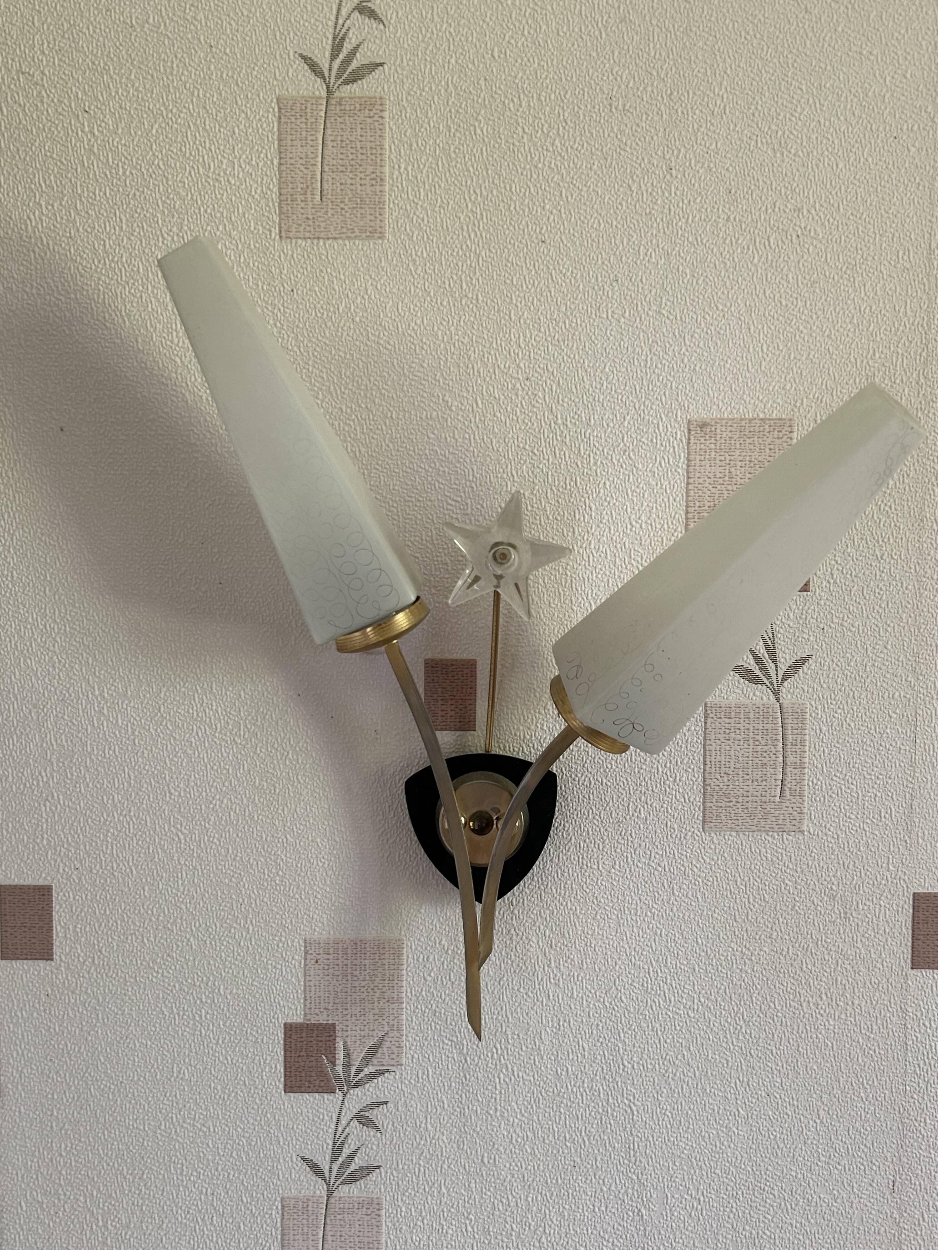 Large Pair of Vintage 70s Wall Lights