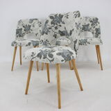1960s Set of Four Oswald Haerdtl dining Chairs in Fabric ,Czechoslovakia