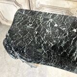 Cheminée de style Louis XV en marbre vert des Alpes circa 1900