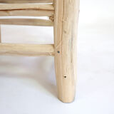 Minimalist stool made of wood and rope