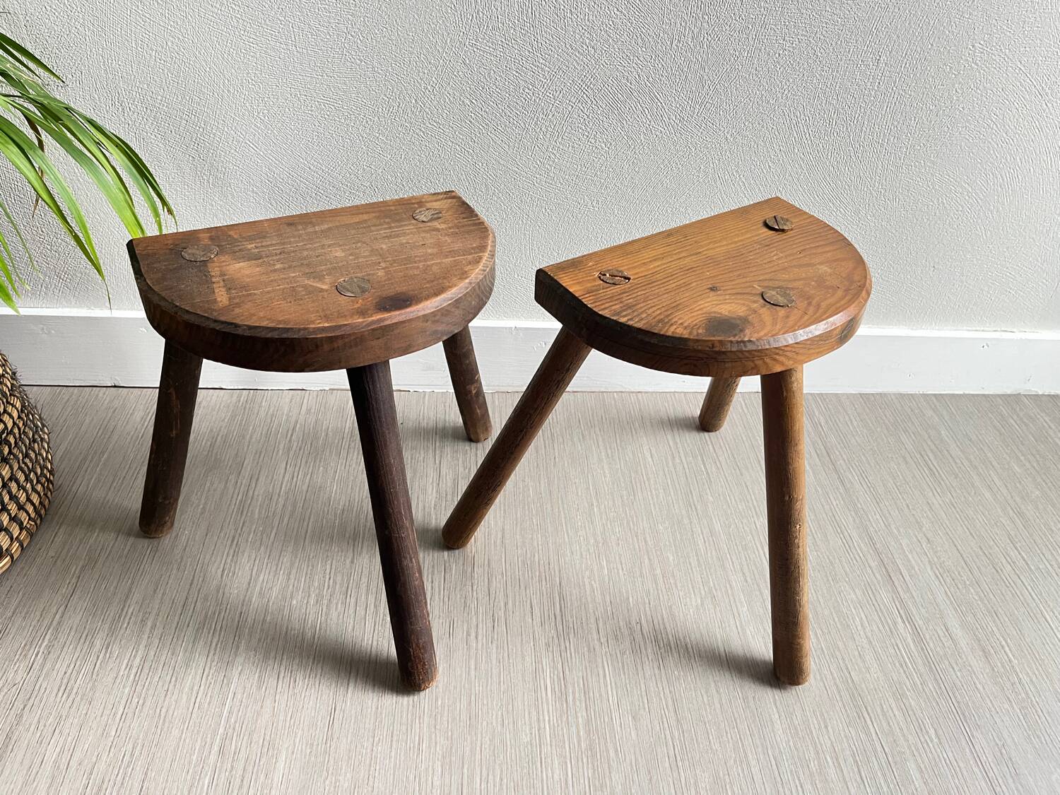 Wooden tripod stools