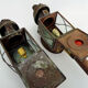 Pair of vintage wall lamps carriage lanterns, cab, electrified lanterns. Year 20 30