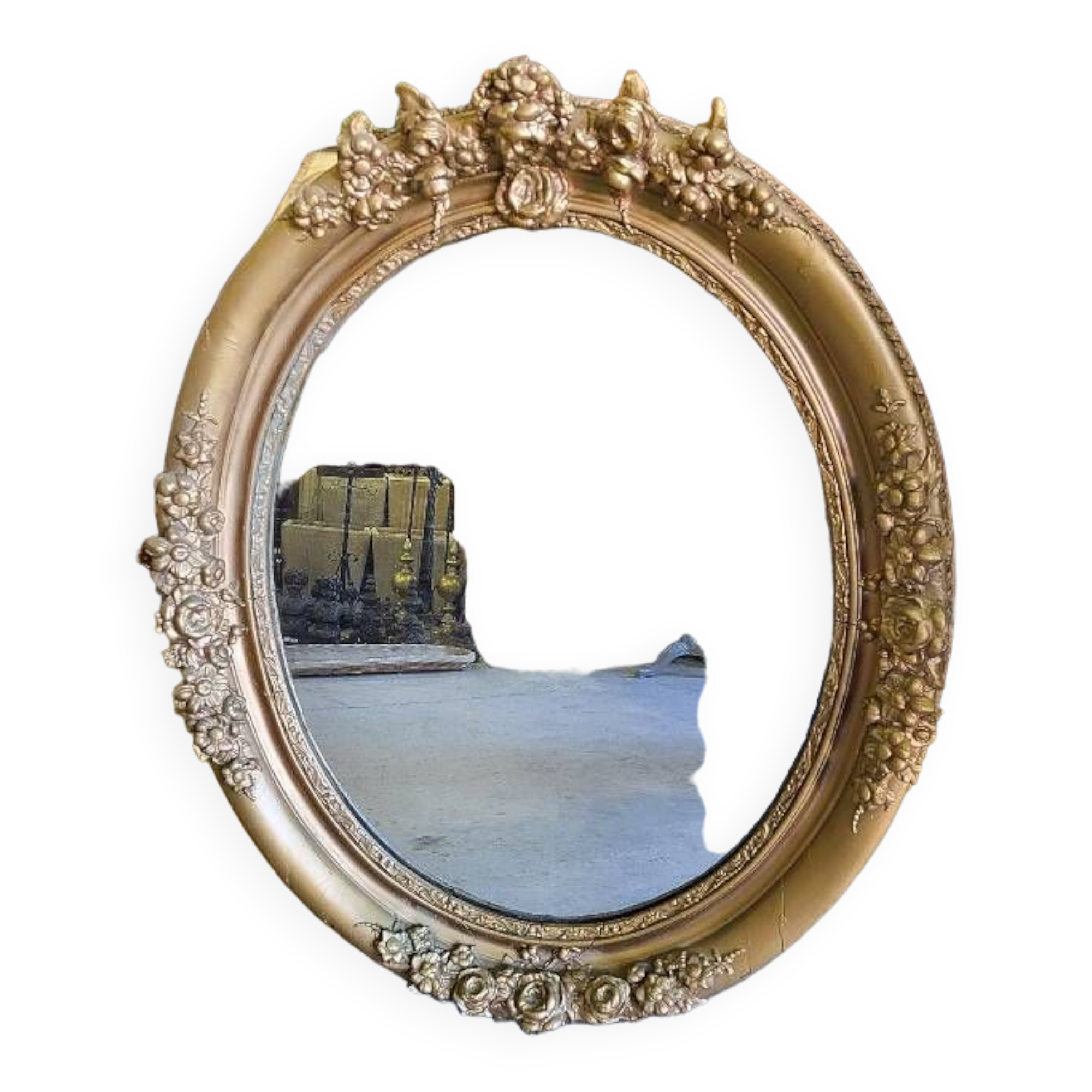 Oval gilt medallion mirror no. 54