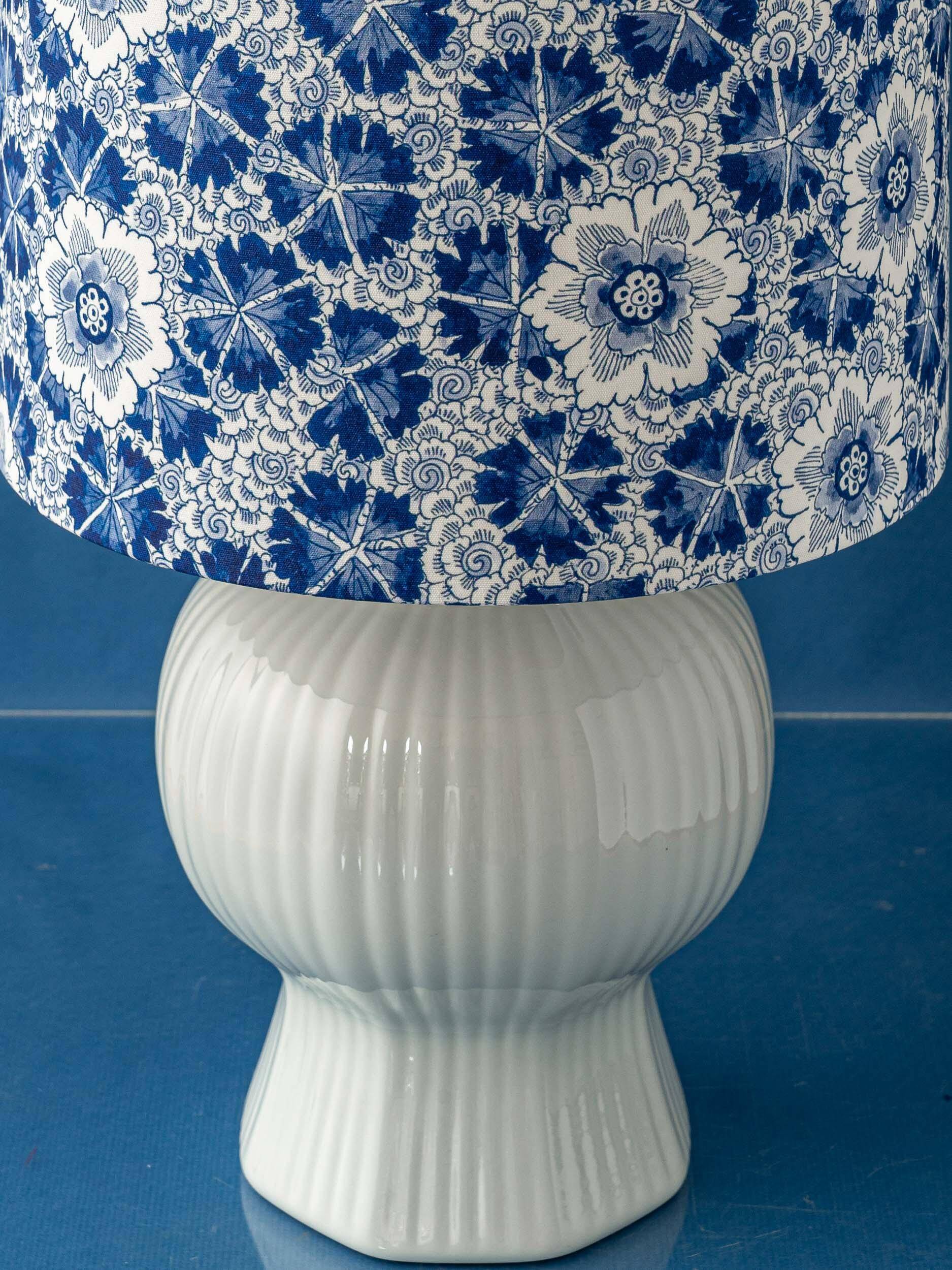 Royal Delft blue and white ceramic table lamp, handmade in the Netherlands, made to order.