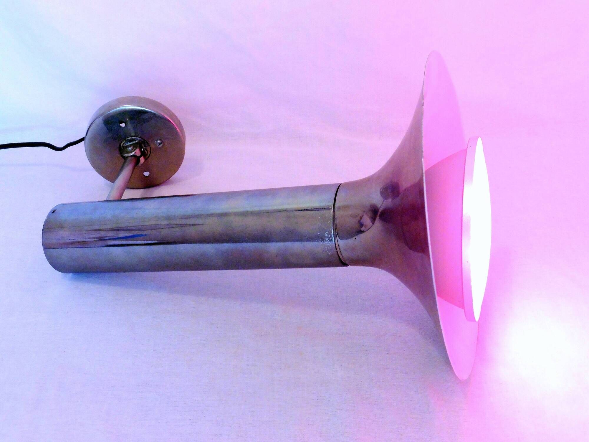 Lamp, Vintage Design stainless steel wall lamp with its colorful bulb provided!
