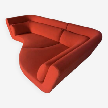 Ligne Roset “Yang” Sofa, in Red Kvadrat “Divina” Fabric