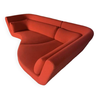 Ligne Roset “Yang” sofa, in red Kvadrat “Divina” fabric