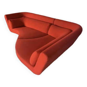 Ligne Roset “Yang” Sofa, in Red Kvadrat “Divina” Fabric