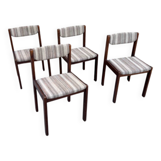Set of 4 vintage 70s beech chairs