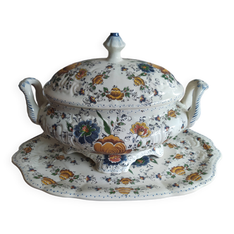 Hubert Bequet earthenware tureen signed