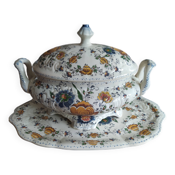 Hubert Bequet earthenware tureen signed