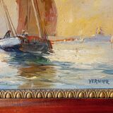 oil painting on cardboard (sailing boats)