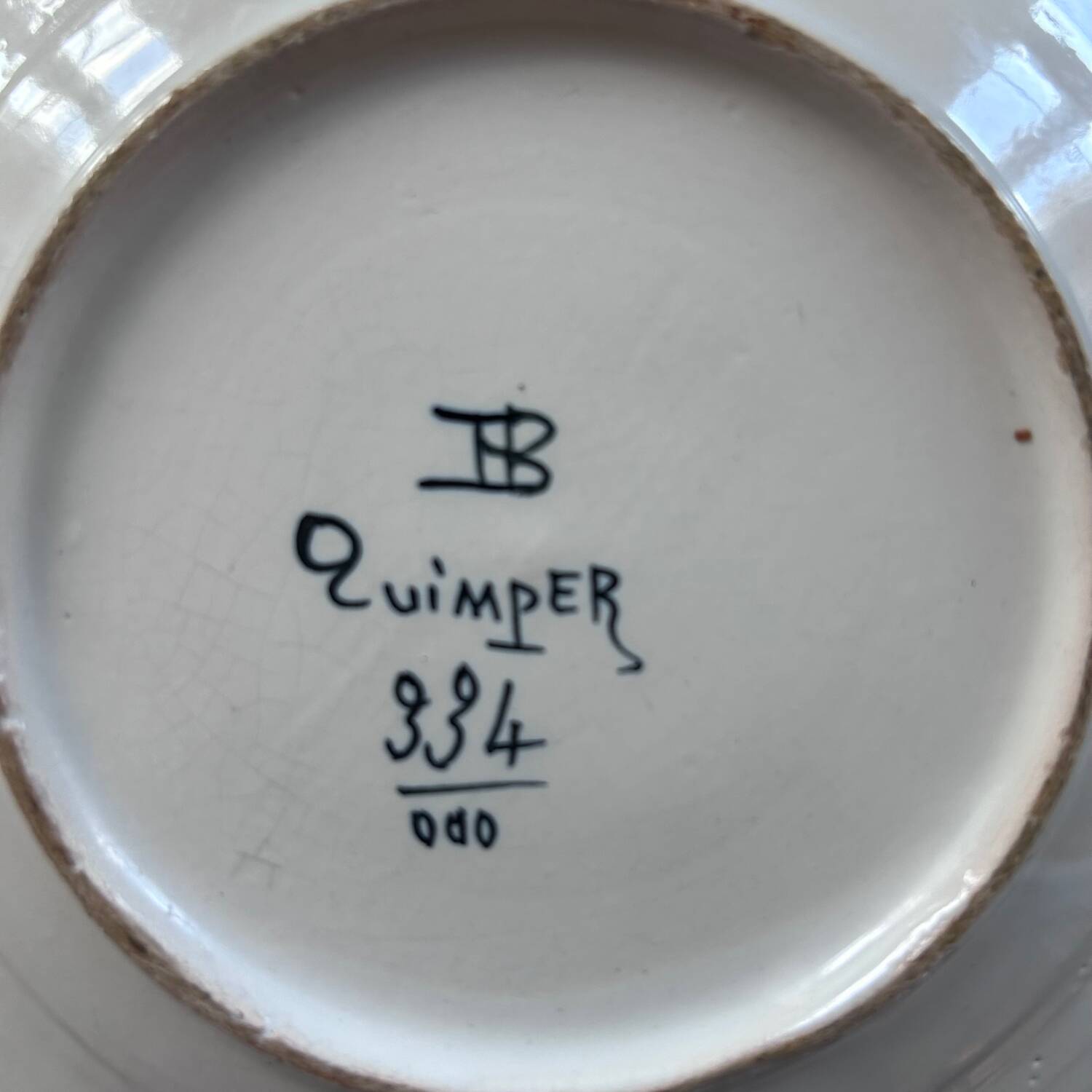 Butter dish signed HB Quimper