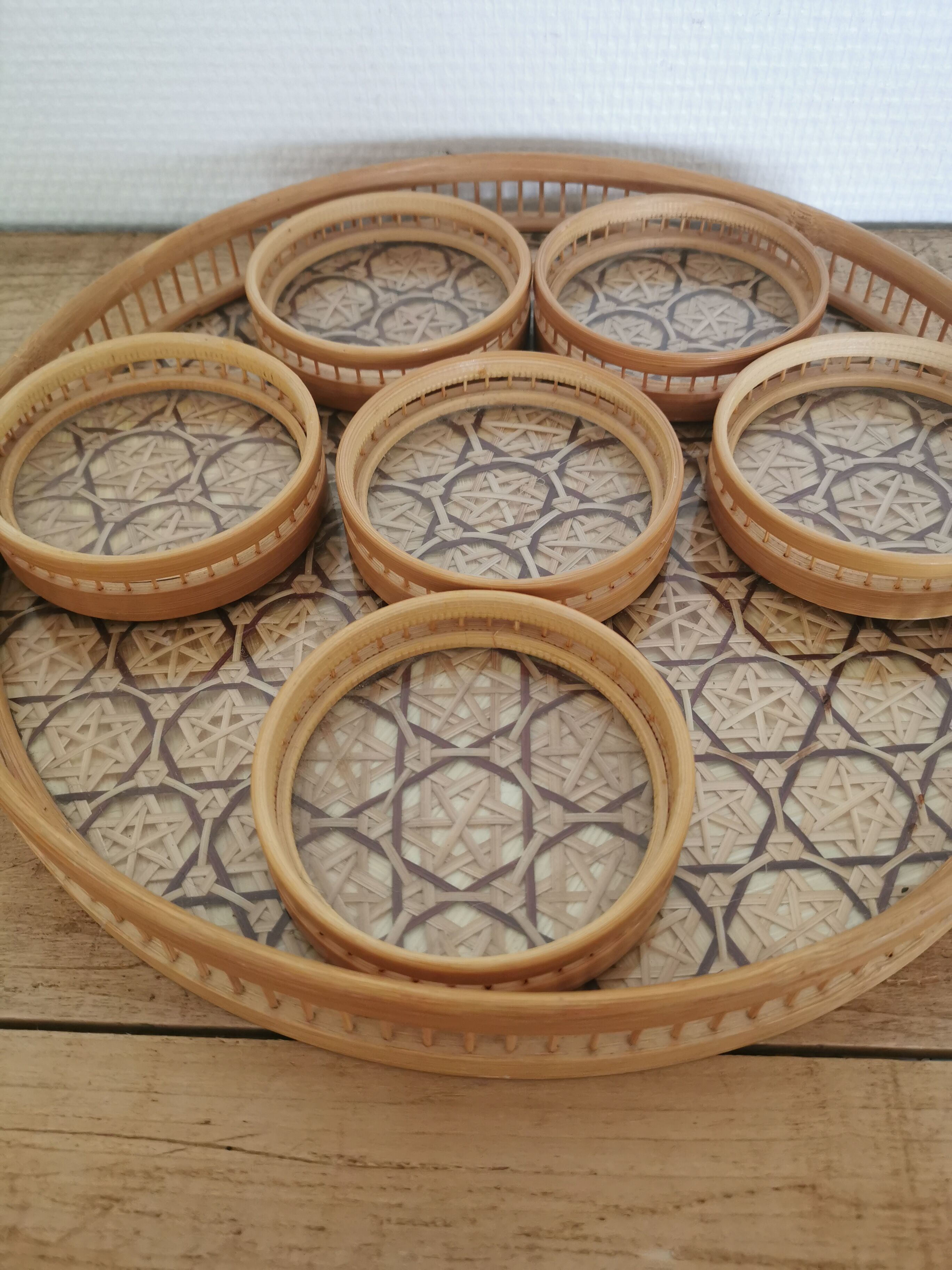 Tray and its 6 vintage sets