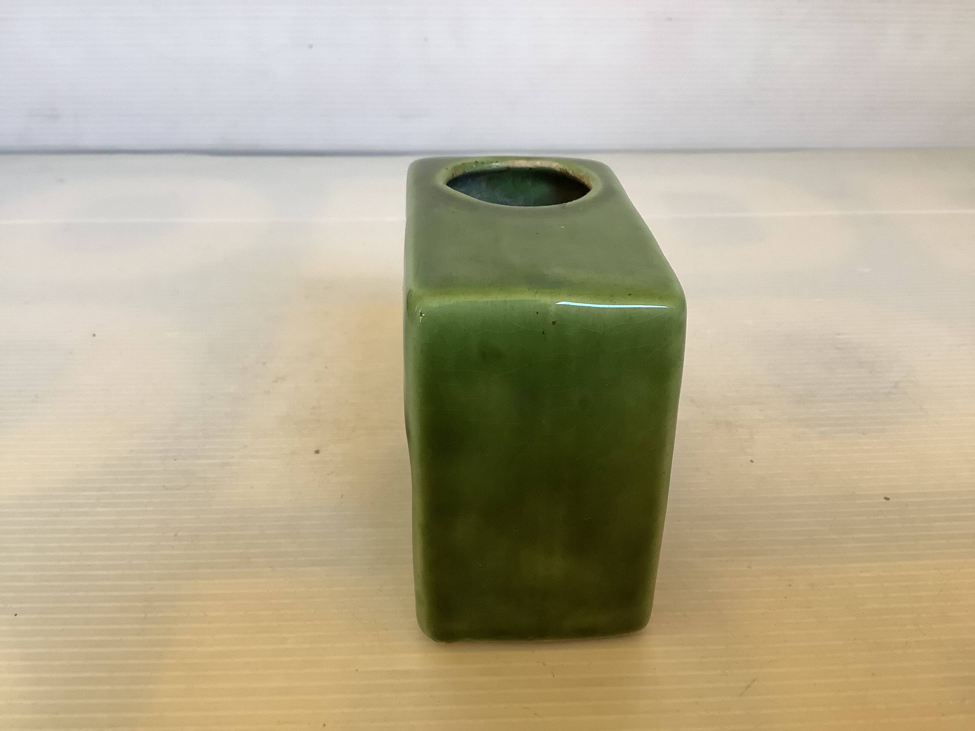Petit vase céramique verte année 70