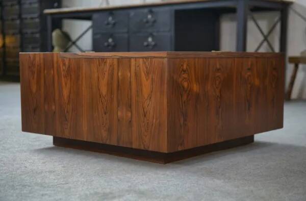 Table basse bar en palissandre 1970