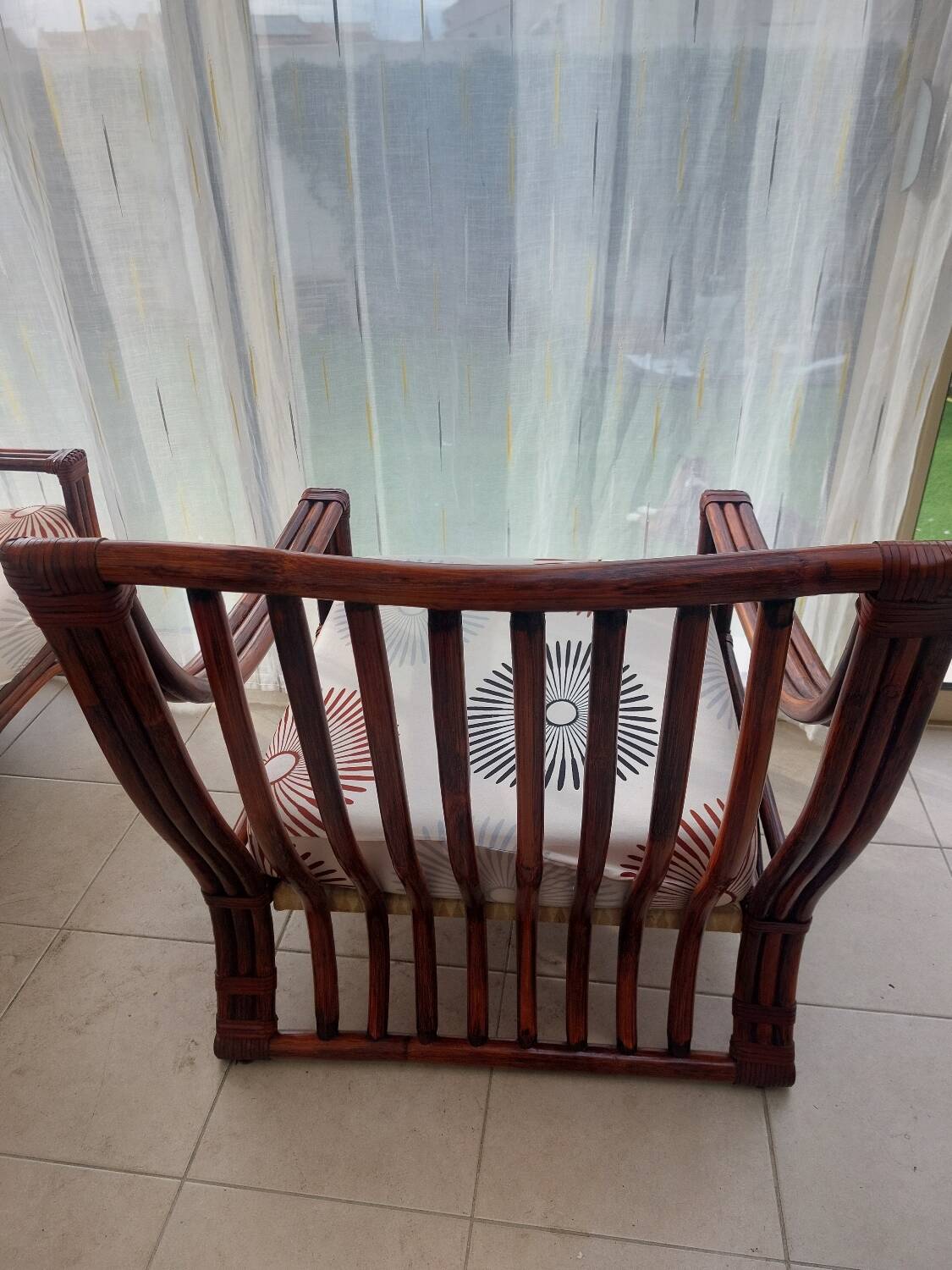 3 fauteuils Maugrion en rotin