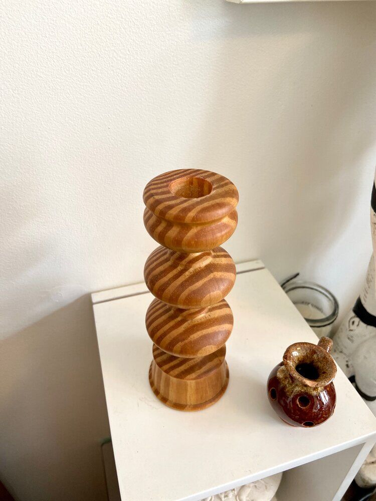 Wooden candlestick