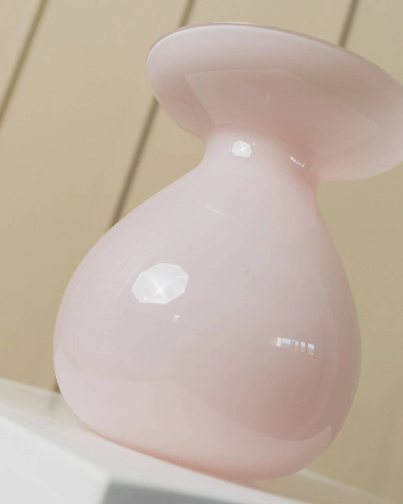 Pink opalescent glass vase by Ikea (2000s) designed by Barbro Wesslander & Pia Amsell