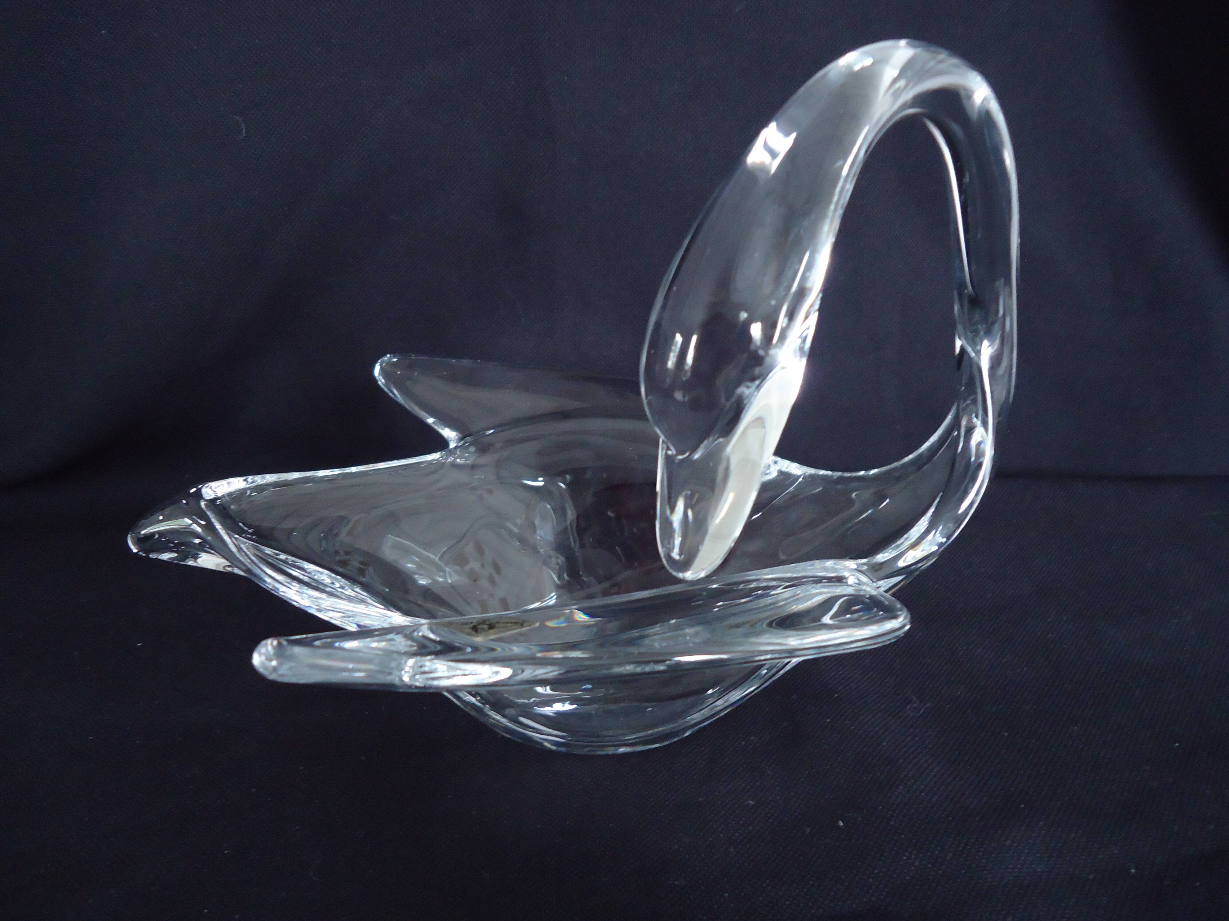 Coupe Vide-poche cristal de Vannes Le Châtel en forme de Cygne