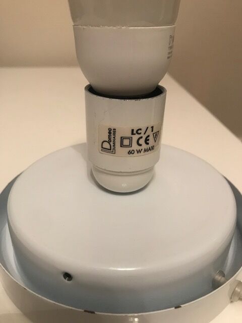 Egg lamp speckled white glass