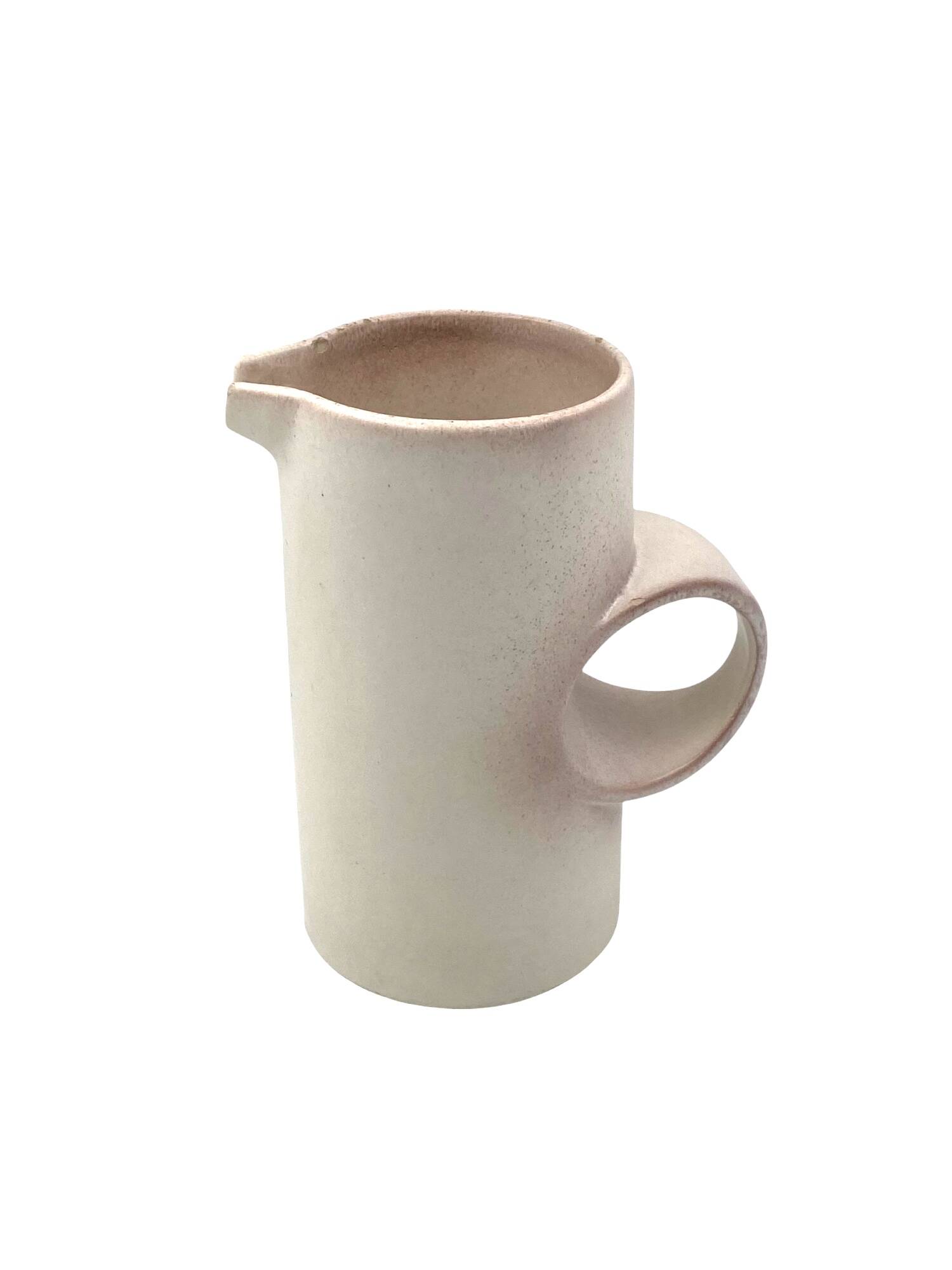 Organic modern white ceramic vase / jug, La Sfera Italy 1980s