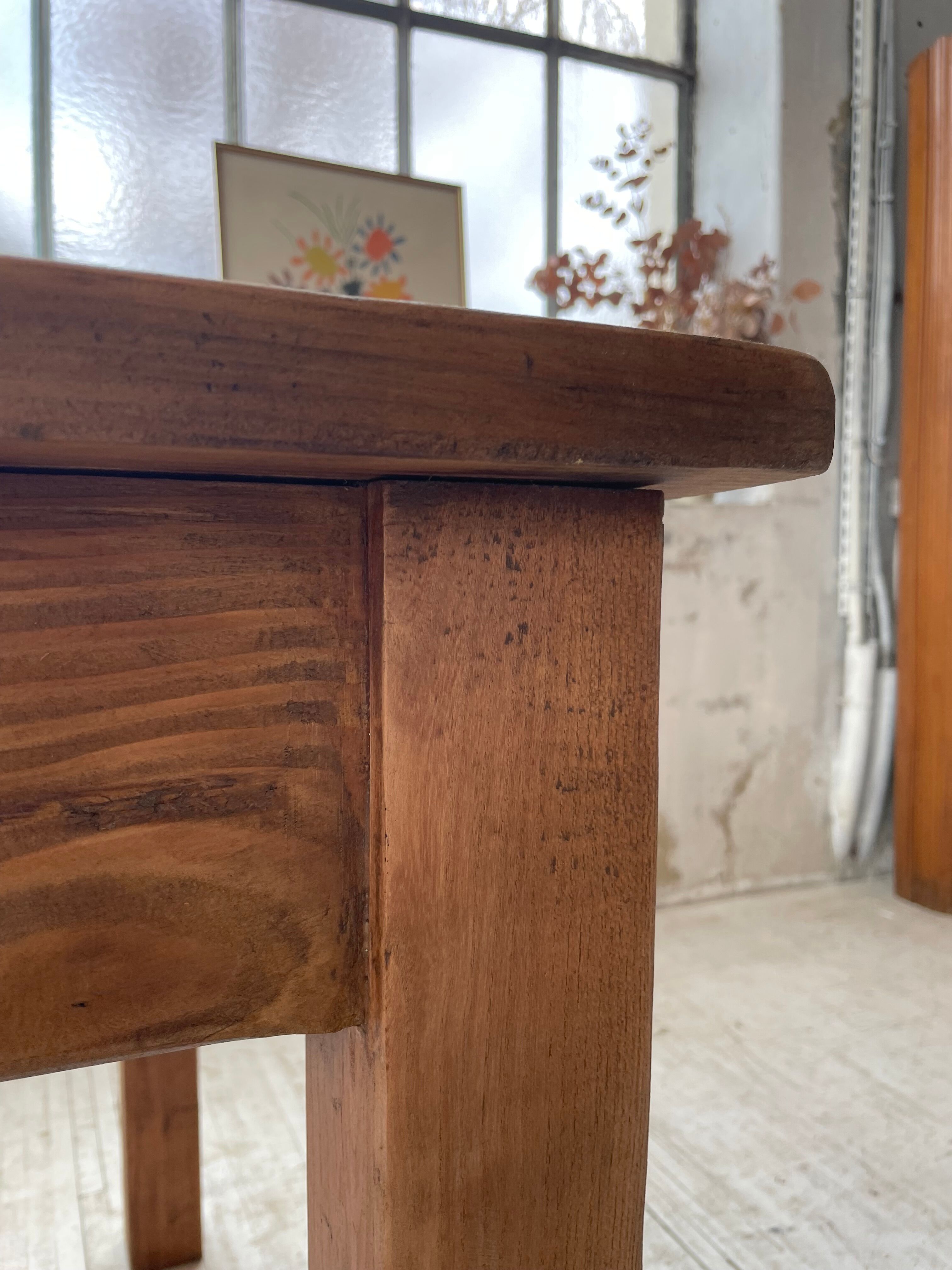 Farmhouse table in elm and pine 2m