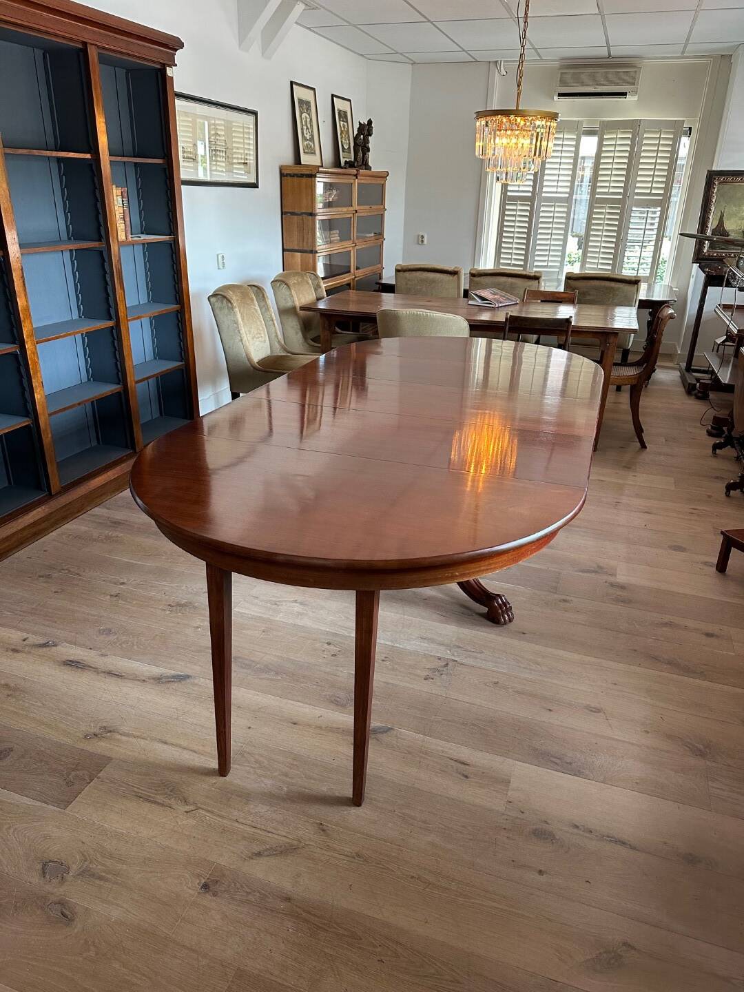 Large antique oval Dutch mahogany table