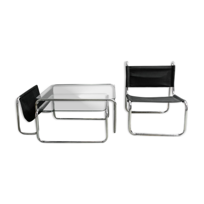 Ensemble fauteuil salon table basse de Michel Hamon 1969’